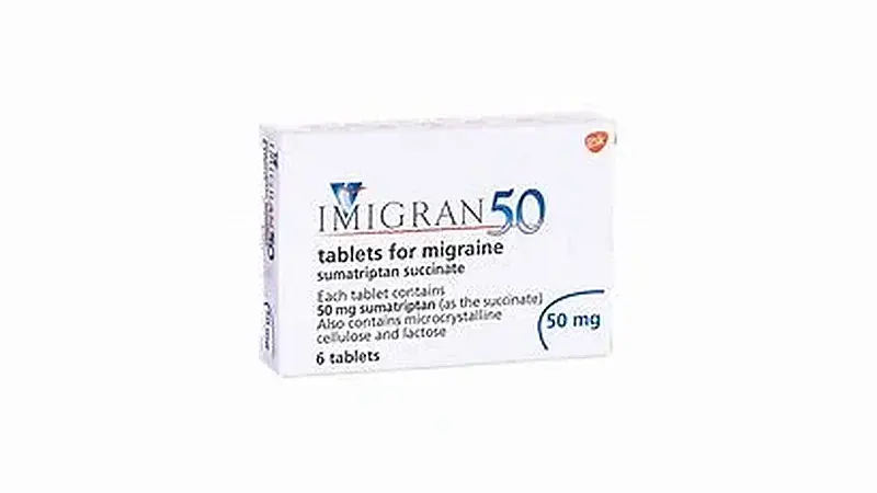 Imigran 50mg tablets for migraine pack